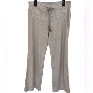 LEVEL 99 Petite wide leg linen blend drawstring waist pants size 29P.